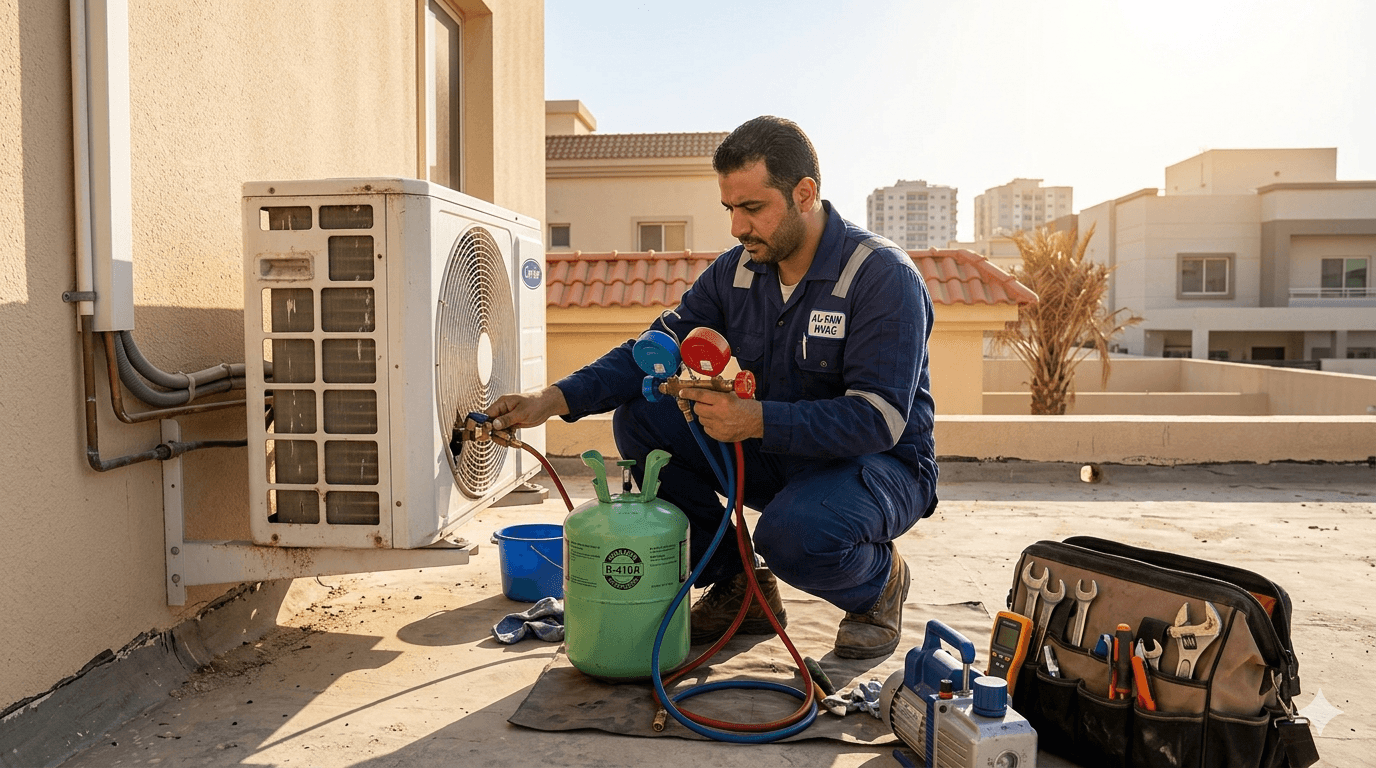 تعبئة فريون مكيفات الكويت - شحن فريون مع فحص التسريب